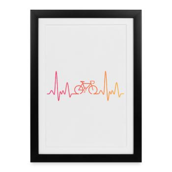Sunset Cycling Heartbeat Cycling - Framed poster (27 × 37 cm) - black - Front