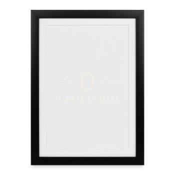 Climber At Heart Heartbeat - Framed poster (27 × 37 cm) - black - Front