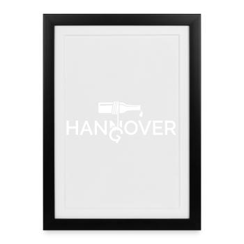 Hanovre dictons drôles gueule de bois symbole icône de logo - Affiche encadrée (27 × 37 cm) - noir - Devant