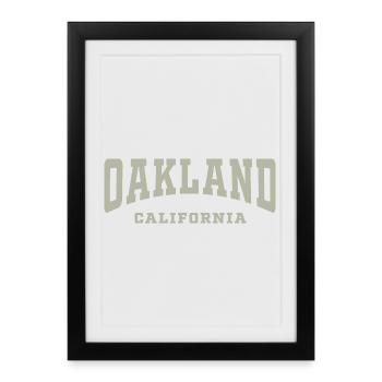 T-shirt de typographie Oakland California - Affiche encadrée (27 × 37 cm) - noir - Devant