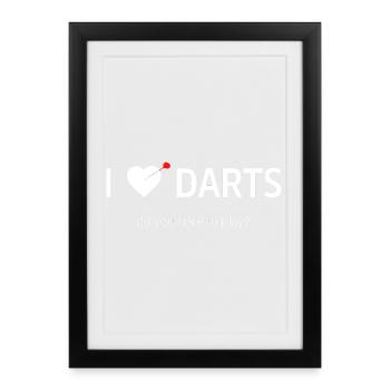 J’ADORE LES FLÉCHETTES - Affiche encadrée (27 × 37 cm) - noir - Devant