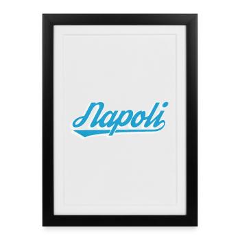 Napoli Retro Script Blue - Framed poster (27 × 37 cm) - black - Front