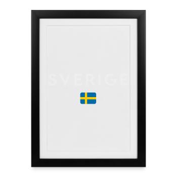 Drapeau de la Suède - Affiche encadrée (27 × 37 cm) - noir - Devant