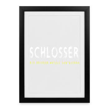 Schlosser Handwerker Design - Gerahmtes Poster (27 × 37 cm) - Schwarz - Vorne