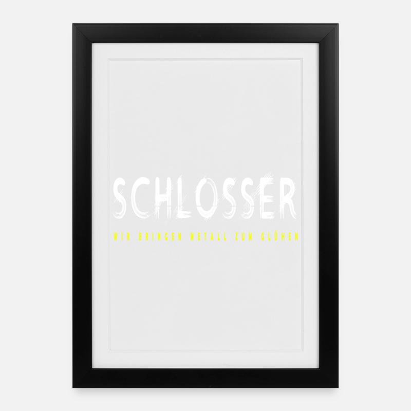 Schlosser Handwerker Design - Gerahmtes Poster (27 × 37 cm) - Schwarz
