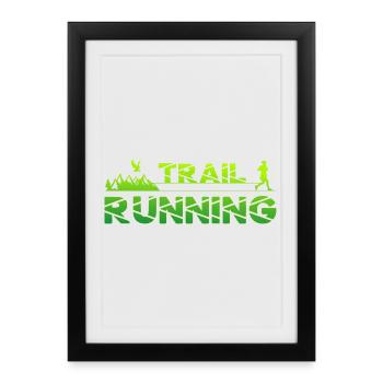 Trail Running Eagle Mountains Forest Shoes Profil Vert - Affiche encadrée (27 × 37 cm) - noir - Devant