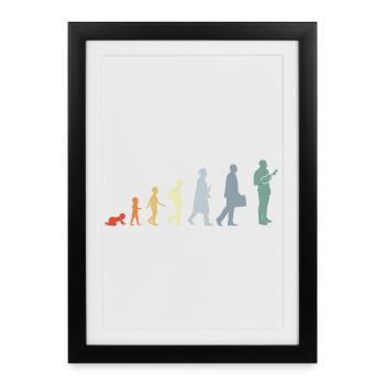 Vintage Ukulele Evolution - Gerahmtes Poster (27 × 37 cm) - Schwarz - Vorne