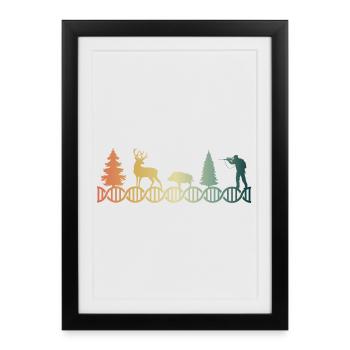 Chasseur d’ADN de chasse Chasseuse d’ADN - Affiche encadrée (27 × 37 cm) - noir - Devant