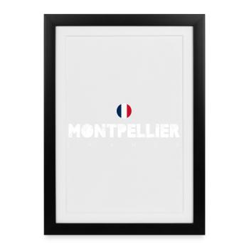 Montpellier France City Wordmark - Framed poster (27 × 37 cm) - black - Front