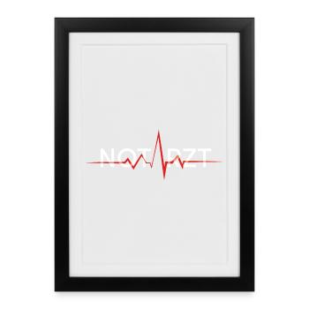 notarzt schriftzug rettung doc w - Gerahmtes Poster (27 × 37 cm) - Schwarz - Vorne