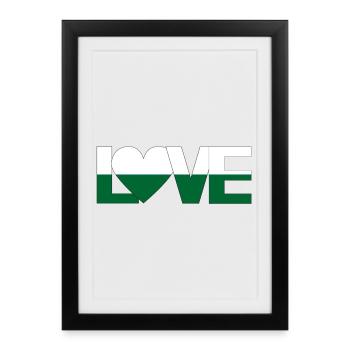 love Saxony with heart - Framed poster (27 × 37 cm) - black - Front