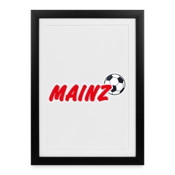 Mainz Fußball Fan - Gerahmtes Poster (27 × 37 cm) - Schwarz - Vorne