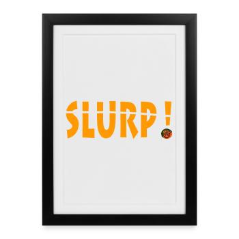 Vibrant Slurp Exclamation Graphic Design - Framed poster (27 × 37 cm) - black - Front