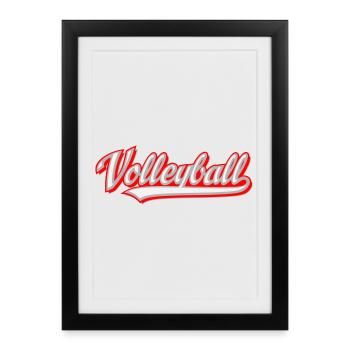 Volley-ball - Affiche encadrée (27 × 37 cm) - noir - Devant
