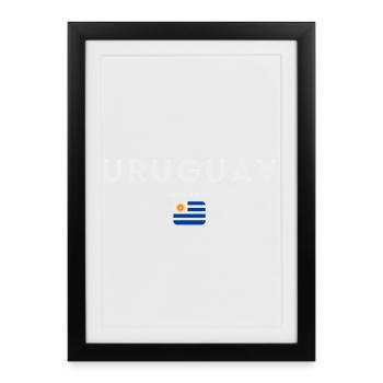Flagge von Uruguay, Uruguayischer Stolz - Gerahmtes Poster (27 × 37 cm) - Schwarz - Vorne