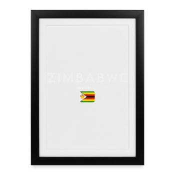 Drapeau du Zimbabwe, fierté zimbabwéenne - Affiche encadrée (27 × 37 cm) - noir - Devant