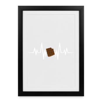 Battement de cœur au chocolat - Affiche encadrée (27 × 37 cm) - noir - Devant