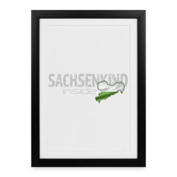 Sachsenkind inside - Sachsen - Gerahmtes Poster (27 × 37 cm) - Schwarz - Vorne