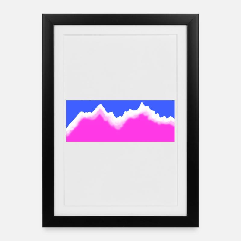 Berge - Gerahmtes Poster (27 × 37 cm) - Schwarz