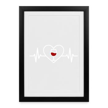 Red Wine Heart - Framed poster (27 × 37 cm) - black - Front