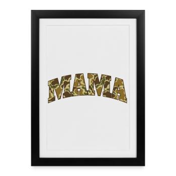 Mama Chasse Camo Plein air Aventure Vie - Affiche encadrée (27 × 37 cm) - noir - Devant