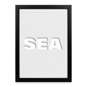 Mer - Affiche encadrée (27 × 37 cm) - noir - Devant