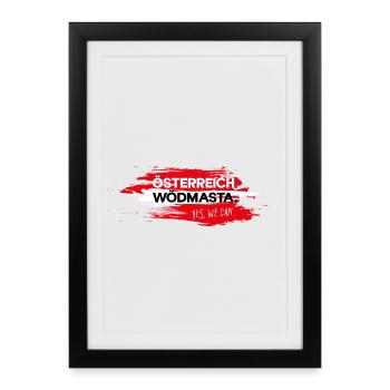 Österreich Wödmasta Yes We Can Fußball - Affiche encadrée (27 × 37 cm) - noir - Devant
