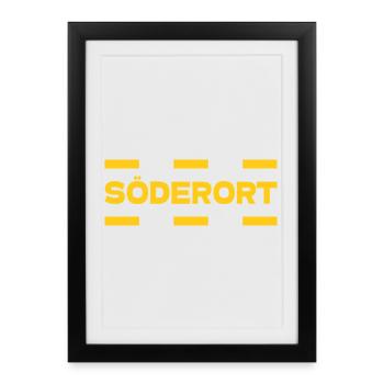 Söderort - Stockholm - Affiche encadrée (27 × 37 cm) - noir - Devant
