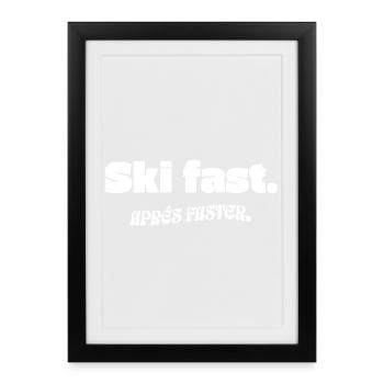 Skiing - Après-Ski - Framed poster (27 × 37 cm) - black - Front
