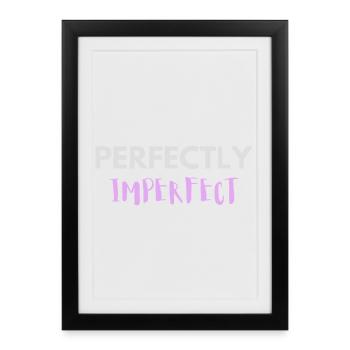 Lettrage parfaitement imparfait - Affiche encadrée (27 × 37 cm) - noir - Devant