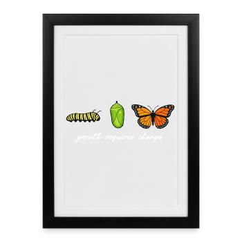 Inspiring butterfly fan graphic - Framed poster (27 × 37 cm) - black - Front