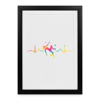 Battement de cœur de Boulderer Bloc Bloc - Affiche encadrée (27 × 37 cm) - noir - Devant