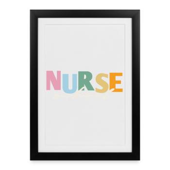 École d’infirmières rétro - Affiche encadrée (27 × 37 cm) - noir - Devant