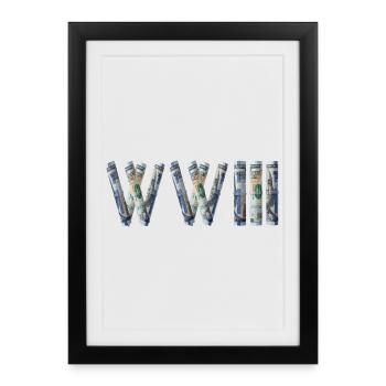 Rouleaux d’argent de la Troisième Guerre mondiale - Affiche encadrée (27 × 37 cm) - noir - Devant