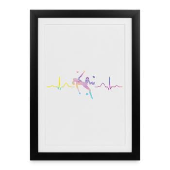 Battement de cœur de Boulderer Bloc Bloc - Affiche encadrée (27 × 37 cm) - noir - Devant