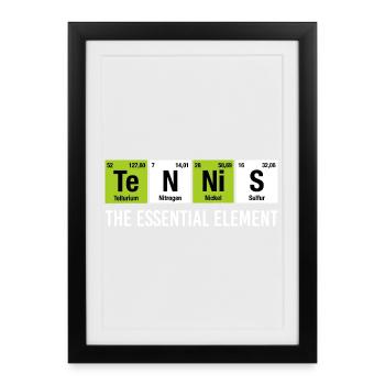 Tennis Essential Element Funny Chemistry - Framed poster (27 × 37 cm) - black - Front