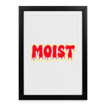 Mot-mot en police grasse humide - Affiche encadrée (27 × 37 cm) - noir - Devant