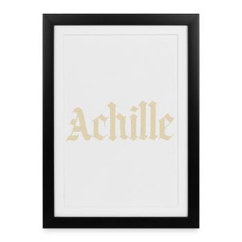 Écriture gothique d’Achille - Affiche encadrée (27 × 37 cm) - noir - Devant