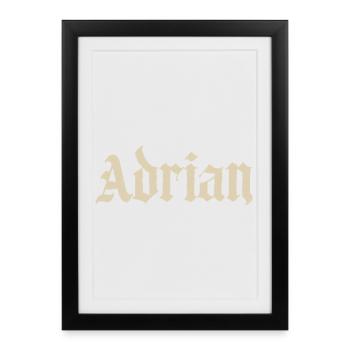 Adrian Gothic Lettering - Framed poster (27 × 37 cm) - black - Front