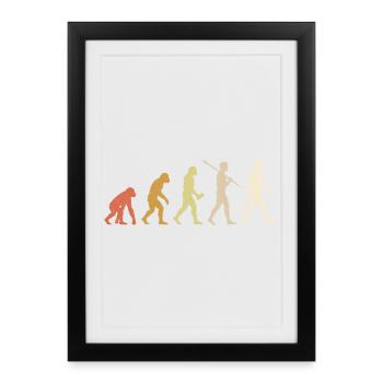 Tennis Evolution Lustiges Tennisspieler-Geschenk - Gerahmtes Poster (27 × 37 cm) - Schwarz - Vorne
