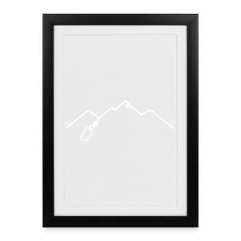 Carabiner Mountains Climbing - Framed poster (27 × 37 cm) - black - Front