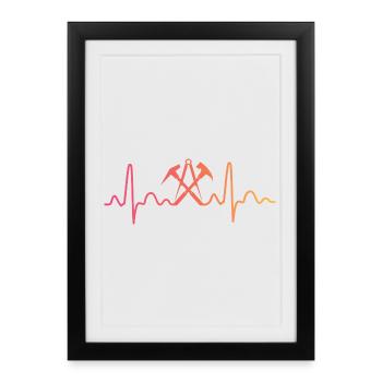Sunset Roofer Heartbeat Roofing - Framed poster (27 × 37 cm) - black - Front