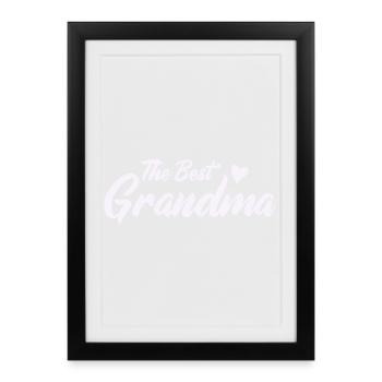 Meilleur design de cœur de grand-mère - Affiche encadrée (27 × 37 cm) - noir - Devant