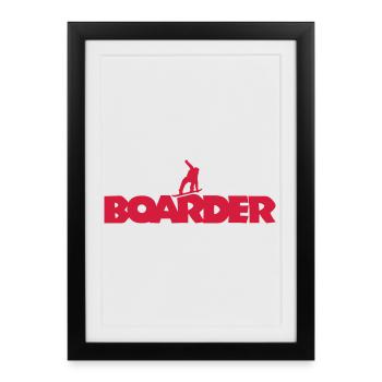 Boarder Snowboard (Rouge) - Affiche encadrée (27 × 37 cm) - noir - Devant