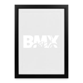 Chemise BMX Rider pour enfants et motards - Affiche encadrée (27 × 37 cm) - noir - Devant