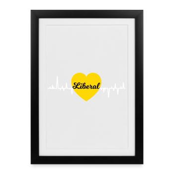 Le coeur libéral - Affiche encadrée (27 × 37 cm) - noir - Devant
