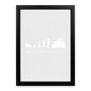 EVOLUTION MOTORBIKE biker motorcycle fun Outfit - Gerahmtes Poster (27 × 37 cm) - Schwarz - Vorne
