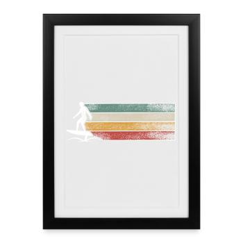 Hydroptère Surf Surf Surfer Hydroptère Surfen - Affiche encadrée (27 × 37 cm) - noir - Devant