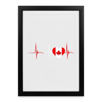 Canada Heartbeat - Affiche encadrée (27 × 37 cm) - noir - Devant
