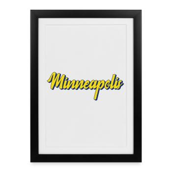 Minneapolis Minnesota - Affiche encadrée (27 × 37 cm) - noir - Devant